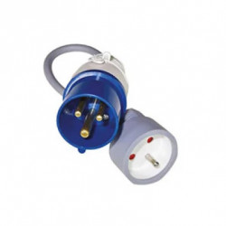 ADAPTATEUR MÂLE P17 À PRISE FEMELLE FRANÇAISE