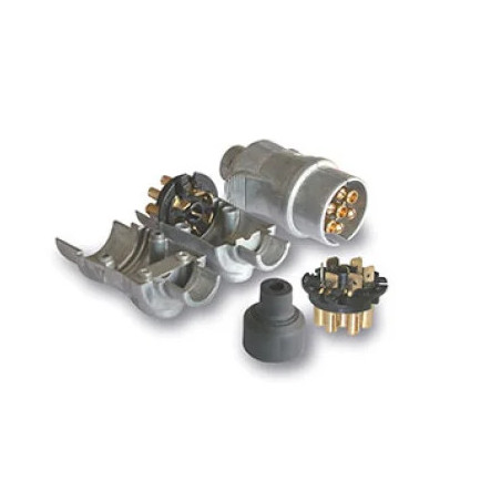 PRISE MÉTAL 7 BROCHES AVEC COSSES 6,2MM