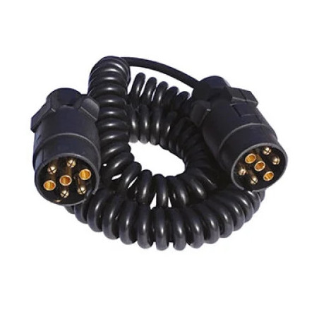 RALLONGE SPIRALE 7 BROCHES / 5 CONDUCTEURS 2P MALES