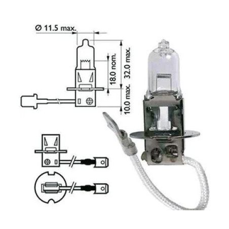 AMPOULE H3 PK 22S 12V 55W