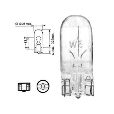 AMPOULE WEDGE 5W/12V W21D
