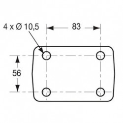 CHAPE MIXTE 4 TROUS Ø17 ENTRAXE 83X56
