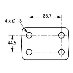 CHAPE MIXTE 2 TROUS Ø13 EA 87,5 X 44,5