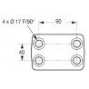 CHAPE MIXTE 4 TROUS Ø17 ENTRAXE 90X40+VISSERIE