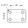CHAPE MIXTE 4 TROUS Ø17 ENTRAXE 90X50