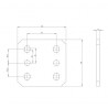 PLAQUE DE REHAUSSE 6 TROUS ACIER 10MM ENTRAXE 90MM