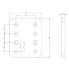PLAQUE DE REHAUSSE 8 TROUS ACIER 15MM ENTRAXE 90MM