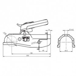 TÊTE FREINÉE 3500 KG A POIGNEE ET ANTIVOL D65