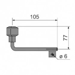 MANIVELLE COMPLETE LONGUEUR 105MM