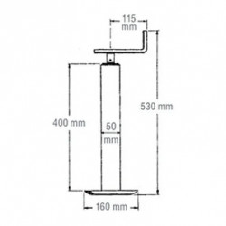 BEQUILLE CARRE 50 300 KG