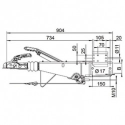 COMMANDE DE FREINAGE AL-KO POUR TIMONS CARRÉS 251S Ø 100