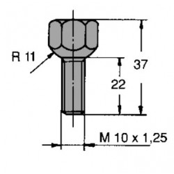 VIS ROUE 10X1,25 PLAT 19 PAR 4 SPHERIQUE