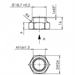 ECROU DE SECURITE M16 X 1,5 AL-KO