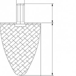 BUTÉE CAOUTCHOUC 30X30MM M8X12MM