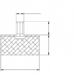 BUTÉE CAOUTCHOUC 40X20MM
