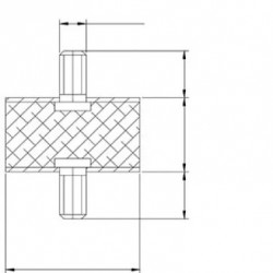 SILENTBLOC SUPPORT FEUX 30X15MM M8X 20MMX2