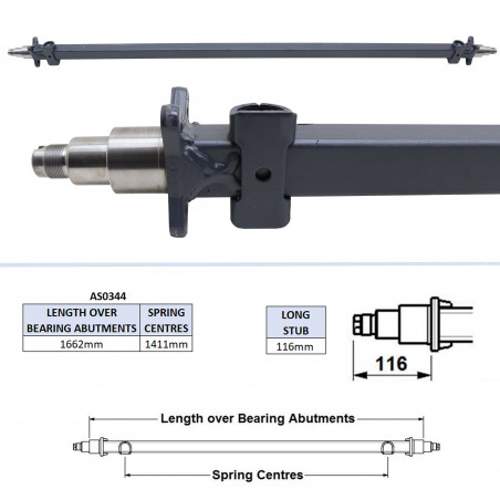 POUTRE D'ESSIEU - 2.1M TB - 10" WHL