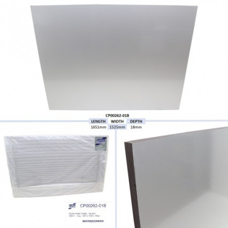 PANNEAU DE RAMPE ARRIERE, ARGENT - HB511 TAILLE - 1651 X 1525 X 18 MM