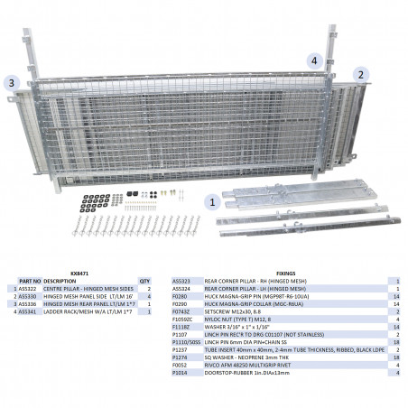 KIT REHAUSSES GRILLAGEES À CHARNIERES - CT/LM167 (HAYON)