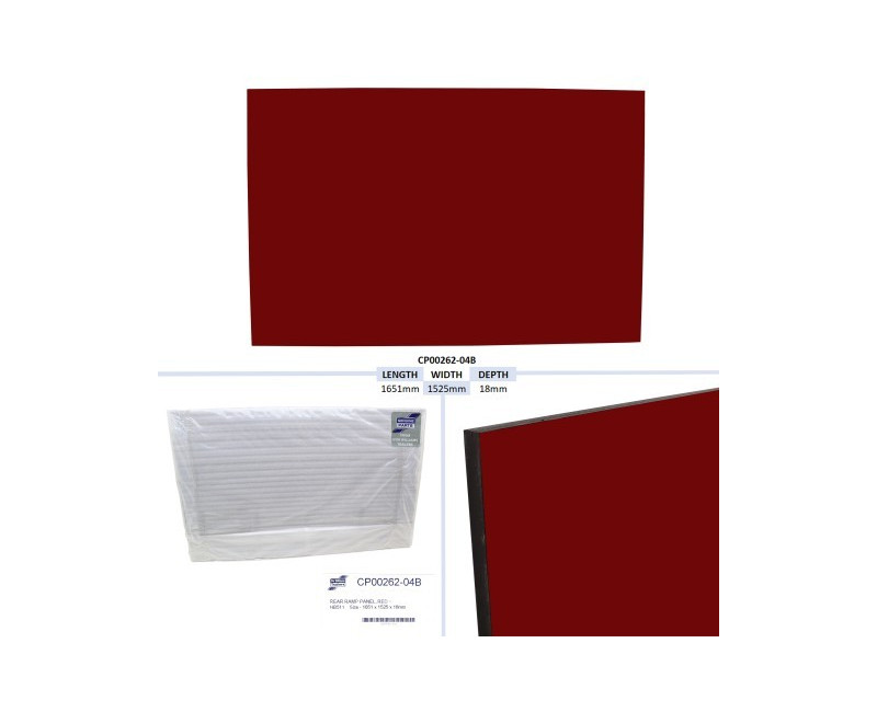 PANNEAU DE RAMPE ARRIERE, ROUGE - HB511 TAILLE - 1651 X 1525 X 18 MM