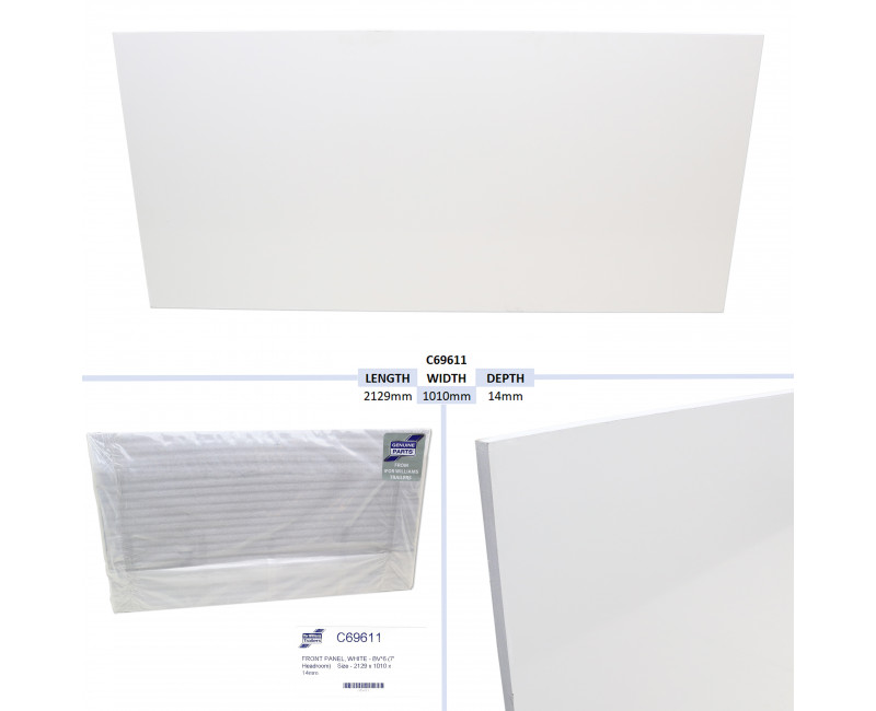 PANNEAU AVANT, BLANC - TAILLE BV*6 (7' HEADROOM) - 2129 X 1010 X 14MM