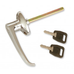 POIGNEE DE VERROUILLAGE CHROMEE BV DOORS UTILISEE SUR LES FOURGONS AVEC PORTES DE FOURGON