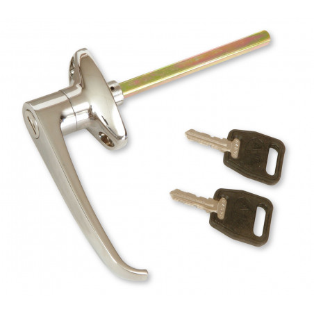 POIGNEE DE VERROUILLAGE CHROMEE BV DOORS UTILISEE SUR LES FOURGONS AVEC PORTES DE FOURGON