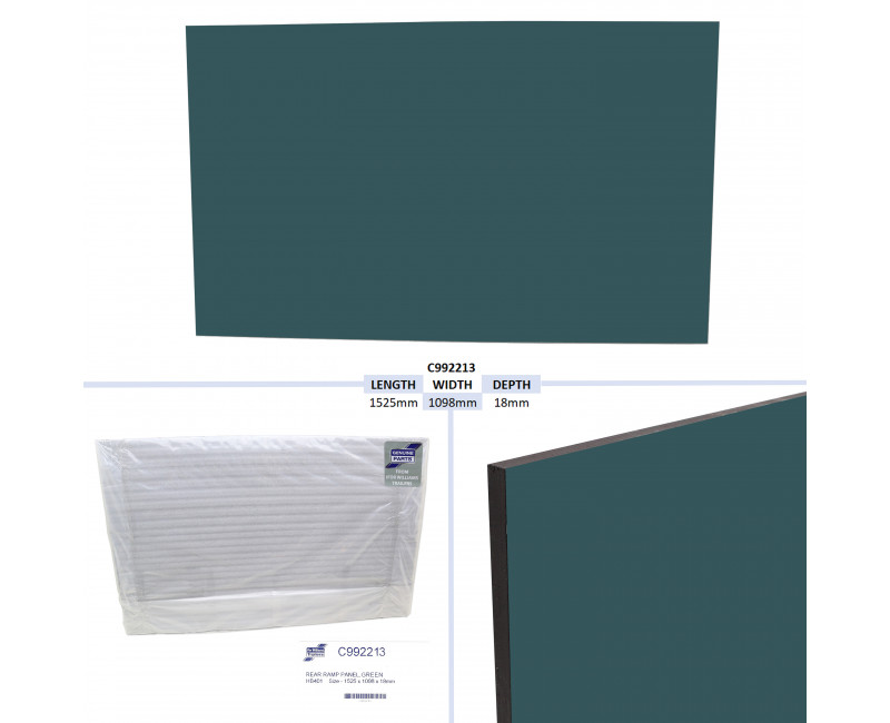 PANNEAU DE RAMPE ARRIERE, VERT - HB401 TAILLE - 1525 X 1098 X 18 MM