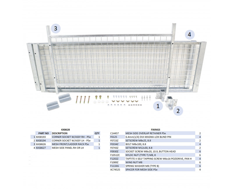KIT REHAUSSES GRILLAGEES - P5E (RAMPE)