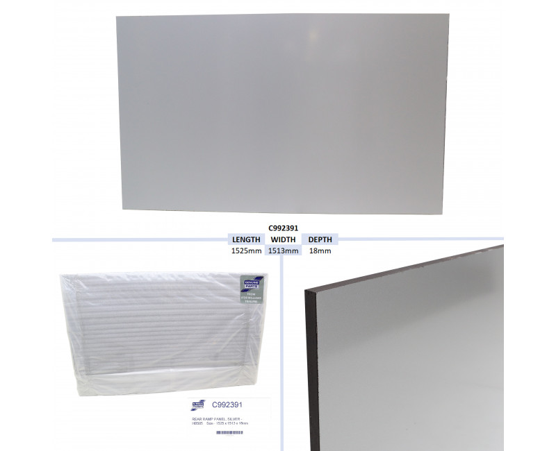 PANNEAU DE RAMPE ARRIERE, ARGENT - TAILLE HB505 - 1525 X 1513 X 18 MM