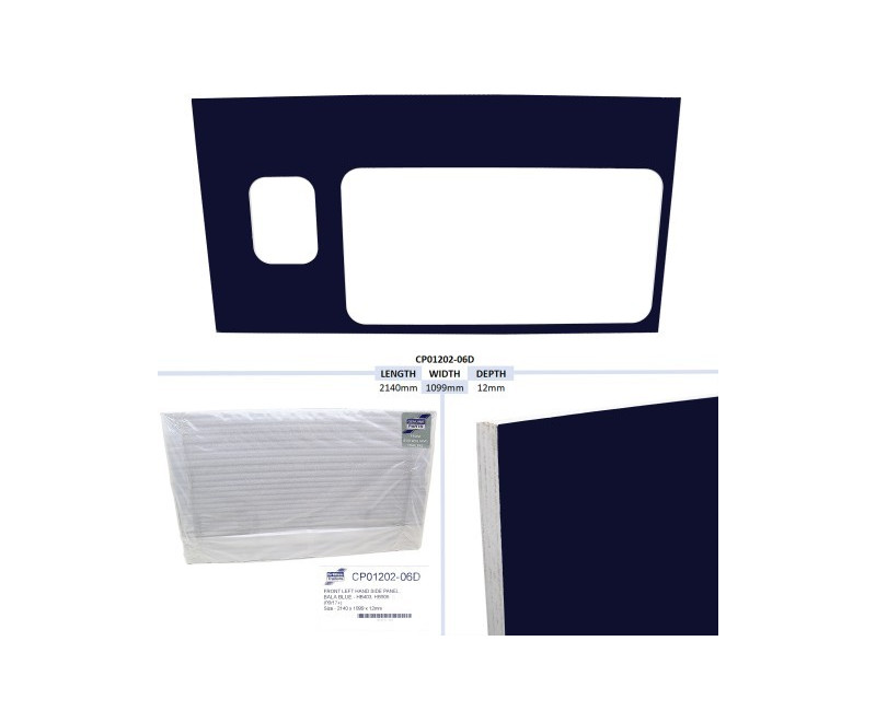 PANNEAU LATERAL AVANT GAUCHE, BLEU BALA - HB403, HB506 (09/17+) TAILLE - 2140 X 1099 X 12MM