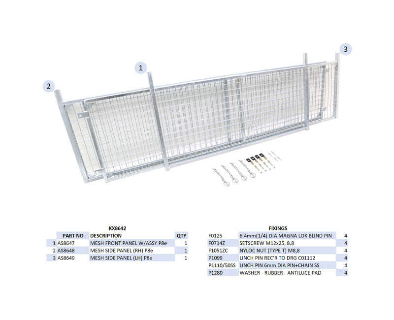 KIT REHAUSSES GRILLAGEES - P8E/P8B (RAMPE)