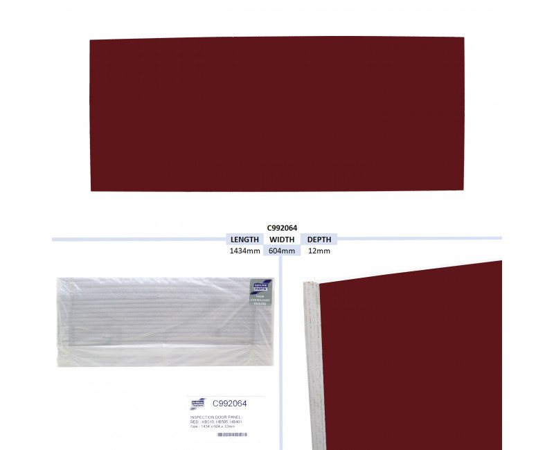 PANNEAU DE PORTE D'INSPECTION, ROUGE - HB510, HB505, HB401 TAILLE - 1434 X 604 X 12 MM