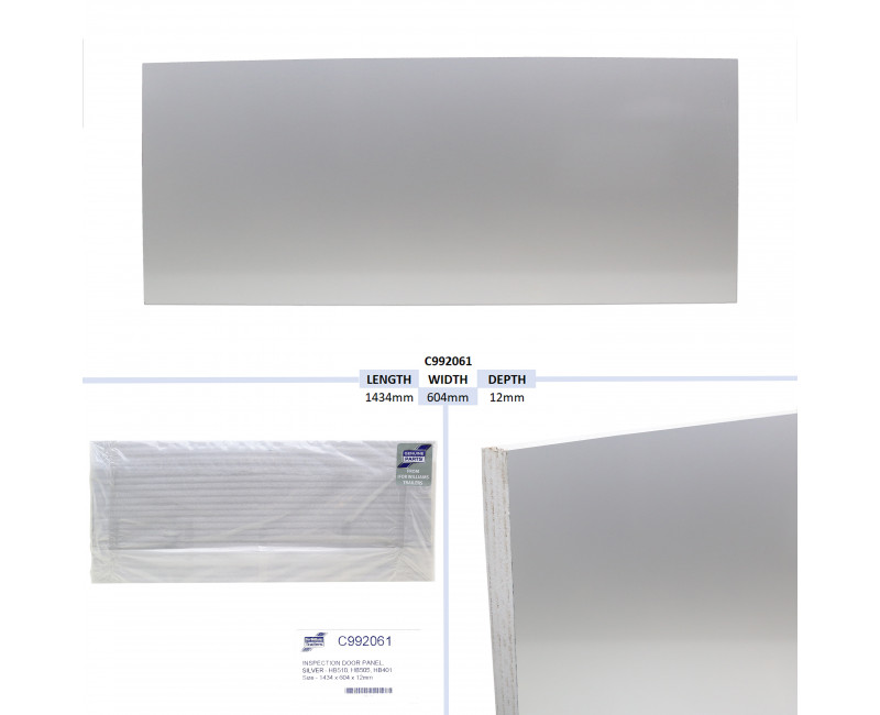 PANNEAU DE PORTE D'INSPECTION, ARGENT - HB510, HB505, HB401 TAILLE - 1434 X 604 X 12 MM
