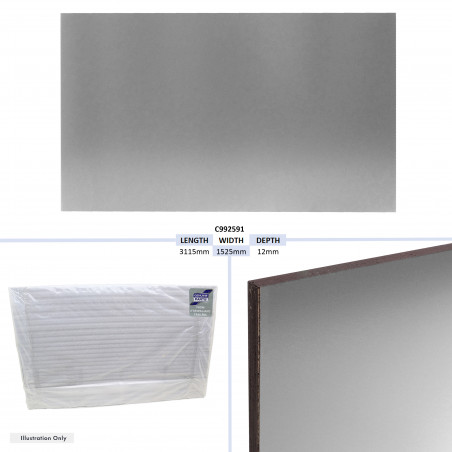 PANNEAU LATERAL, ARGENT - HB610 TAILLE - 3115 X 1525 X 12MM