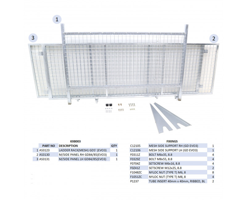 KIT REHAUSSES GRILLAGEES  -GD85 (MK3) (RAMPE)