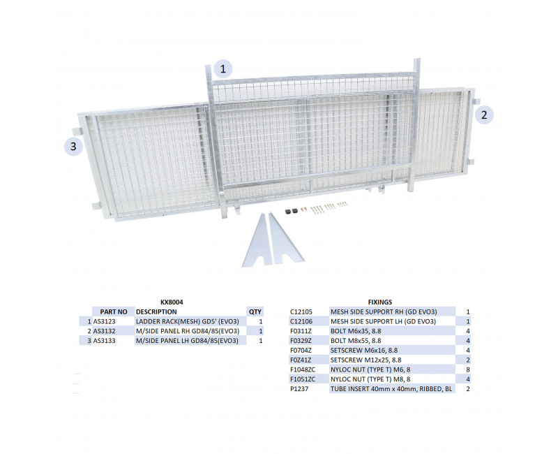 KIT REHAUSSES GRILLAGEES  -GD105 (MK3) (RAMPE)