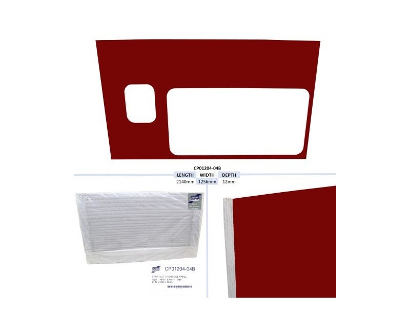 PANNEAU LATERAL AVANT GAUCHE, ROUGE - HB511 (09/17+) TAILLE - 2140 X 1256 X 12MM