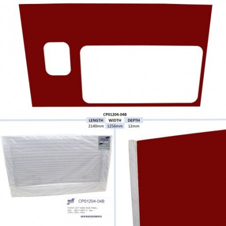 PANNEAU LATERAL AVANT GAUCHE, ROUGE - HB511 (09/17+) TAILLE - 2140 X 1256 X 12MM