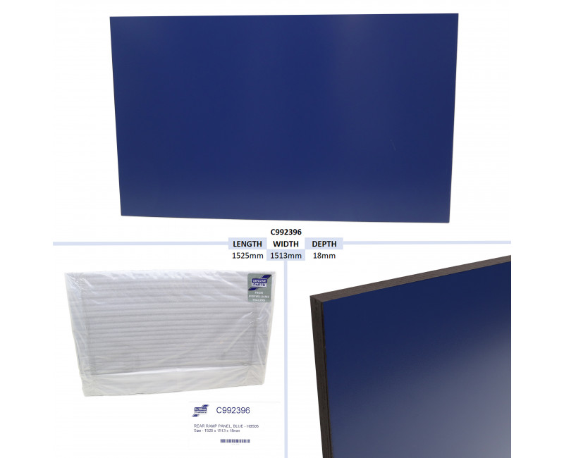 PANNEAU DE RAMPE ARRIERE, BLEU - TAILLE HB505 - 1525 X 1513 X 18 MM