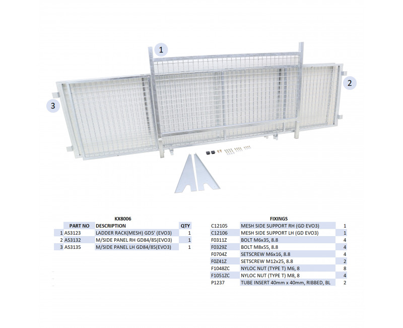 KIT REHAUSSES GRILLAGEES  - GD125 (MK3) (RAMPE)