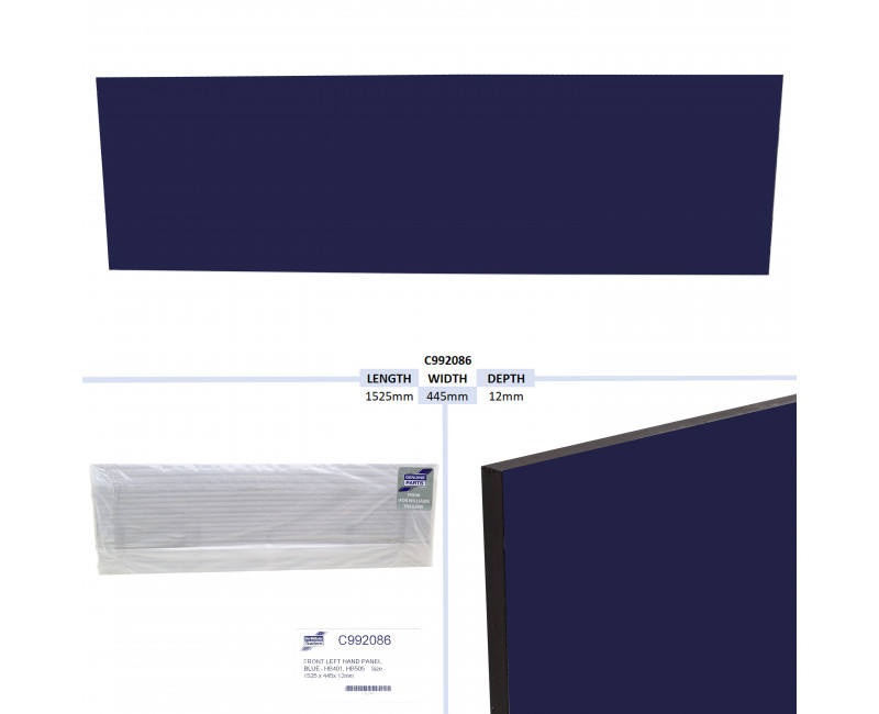 PANNEAU AVANT GAUCHE, BLEU - HB401, HB505 TAILLE - 1525 X 445X 12MM