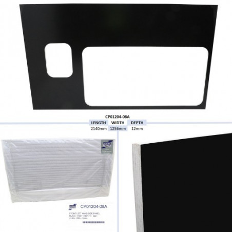 PANNEAU LATERAL AVANT GAUCHE, NOIR - HB511 (09/17+) TAILLE - 2140 X 1256 X 12MM