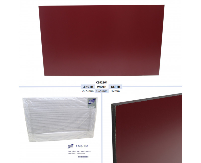PANNEAU LATERAL, ROUGE - HB401, HB505 TAILLE - 2073 X 1525 X 12MM