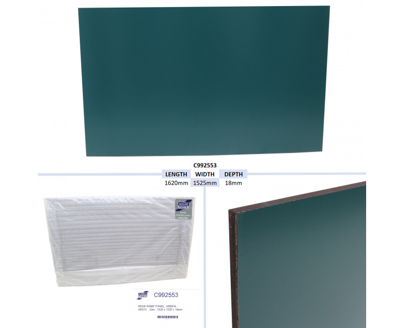 PANNEAU DE RAMPE ARRIERE, VERT - TAILLE HB510 - 1620 X 1525 X 18 MM