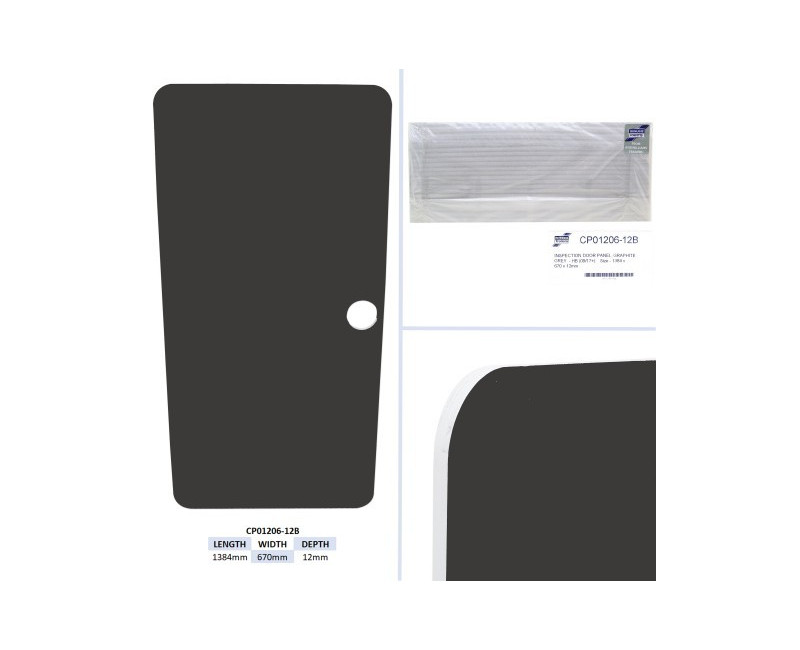 PANNEAU DE PORTE D'INSPECTION, GRIS GRAPHITE - HB (09/17+) TAILLE - 1384 X 670 X 12MM