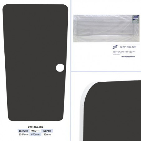 PANNEAU DE PORTE D'INSPECTION, GRIS GRAPHITE - HB (09/17+) TAILLE - 1384 X 670 X 12MM