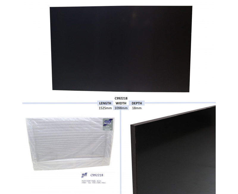 PANNEAU DE RAMPE ARRIERE, NOIR - HB401 TAILLE - 1525 X 1098 X 18 MM