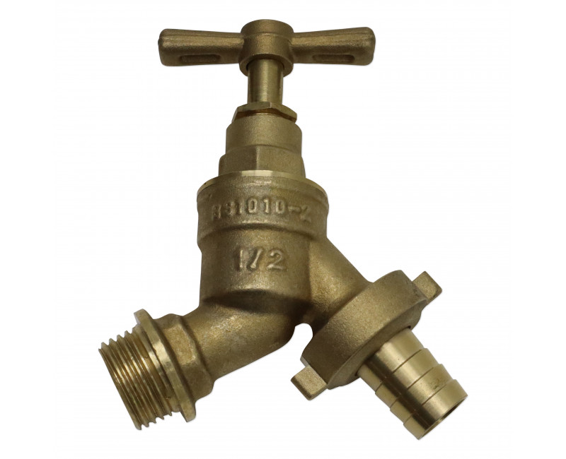 EVENTA/BIAB - PLOMBERIE - ROBINET EXTERIEUR 15 MM X _" AVEC RACCORD DE TUYAU