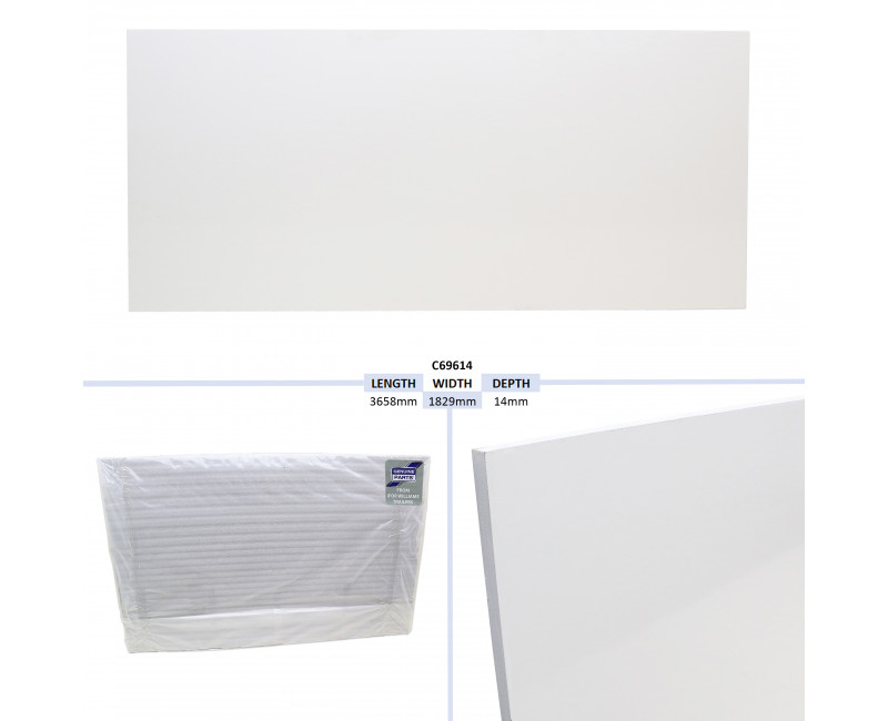 PANNEAU LATERAL, BLANC - BV125, BV126 (6' HEADROOM) TAILLE - 3658 X 1829 X14MM